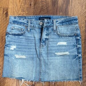 Aeropostale Light Blue Distressed Denim Mini Skirt